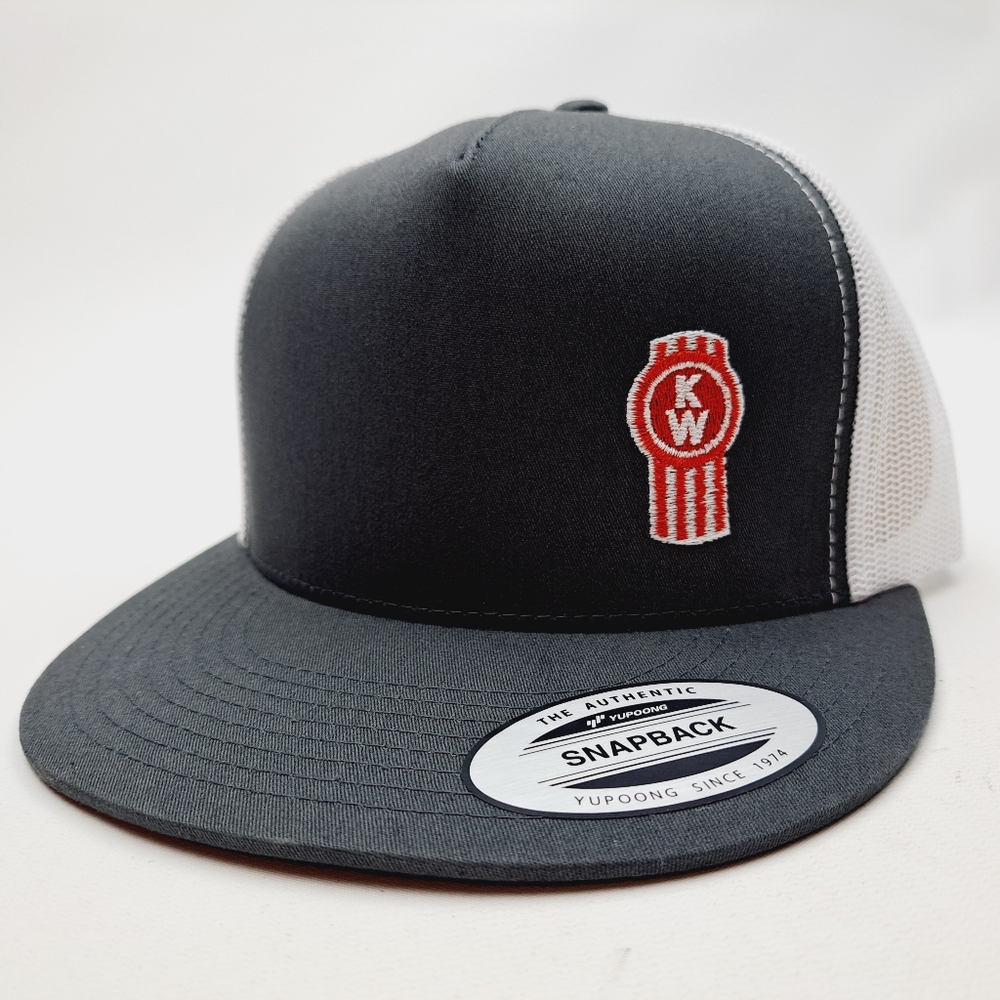 Kenworth Flat Bill Trucker Mesh Snapback Hat Cap Embroidered